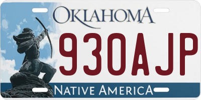 OK license plate 930AJP