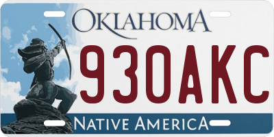 OK license plate 930AKC