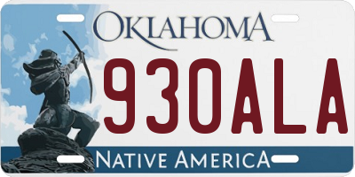 OK license plate 930ALA