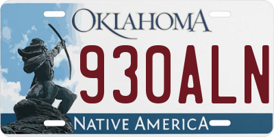 OK license plate 930ALN