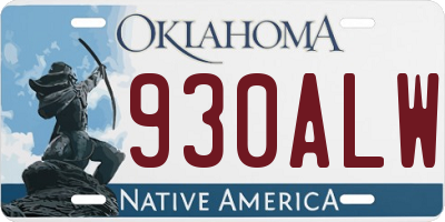 OK license plate 930ALW