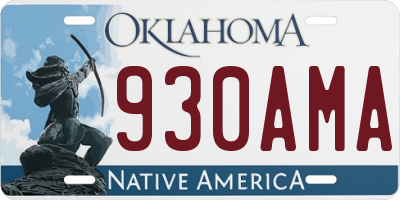OK license plate 930AMA