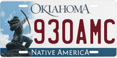 OK license plate 930AMC