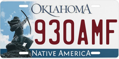 OK license plate 930AMF