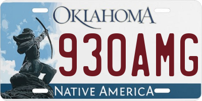 OK license plate 930AMG