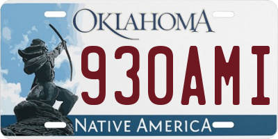 OK license plate 930AMI