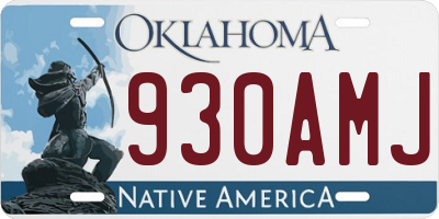 OK license plate 930AMJ