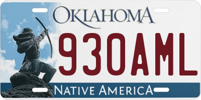 OK license plate 930AML