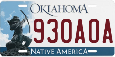 OK license plate 930AOA