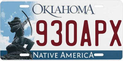 OK license plate 930APX