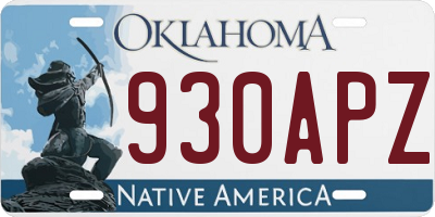 OK license plate 930APZ