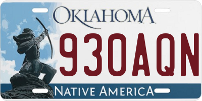 OK license plate 930AQN