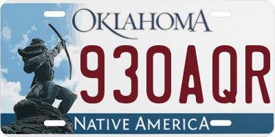 OK license plate 930AQR