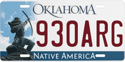 OK license plate 930ARG