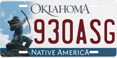 OK license plate 930ASG