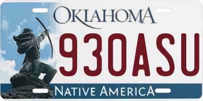 OK license plate 930ASU