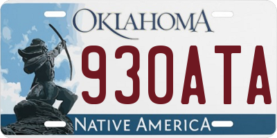 OK license plate 930ATA