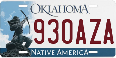 OK license plate 930AZA