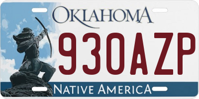 OK license plate 930AZP