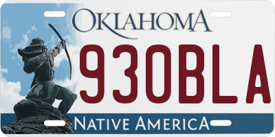 OK license plate 930BLA