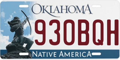 OK license plate 930BQH