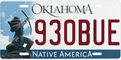 OK license plate 930BUE