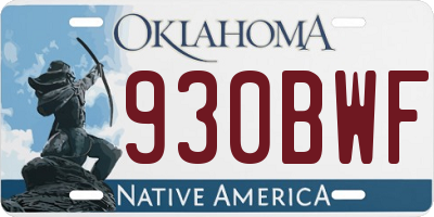 OK license plate 930BWF