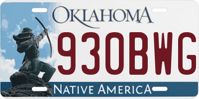 OK license plate 930BWG