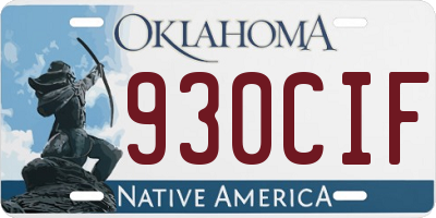 OK license plate 930CIF