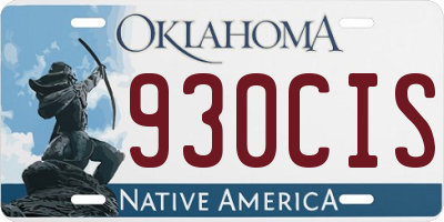 OK license plate 930CIS