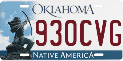 OK license plate 930CVG