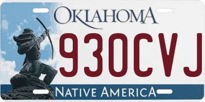 OK license plate 930CVJ