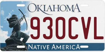OK license plate 930CVL
