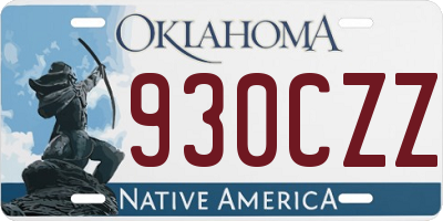 OK license plate 930CZZ