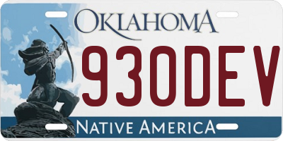 OK license plate 930DEV