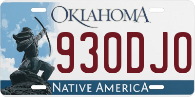 OK license plate 930DJO