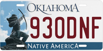 OK license plate 930DNF