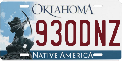 OK license plate 930DNZ