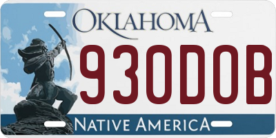 OK license plate 930DOB
