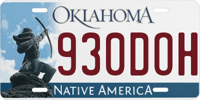 OK license plate 930DOH