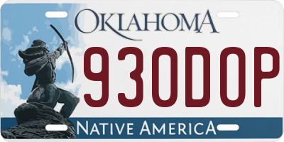 OK license plate 930DOP