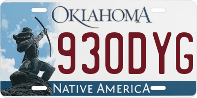 OK license plate 930DYG