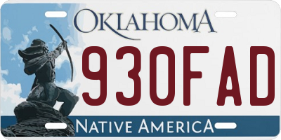 OK license plate 930FAD