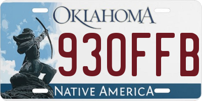 OK license plate 930FFB