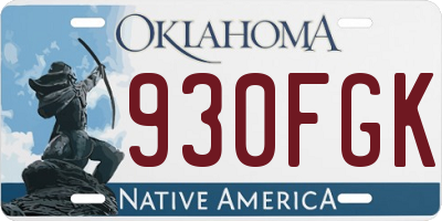 OK license plate 930FGK