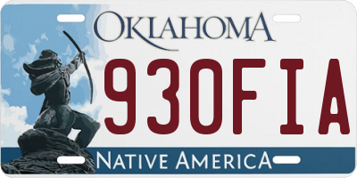 OK license plate 930FIA