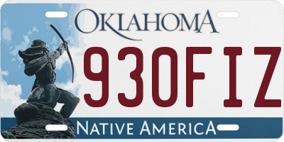 OK license plate 930FIZ