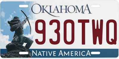 OK license plate 930TWQ