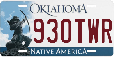 OK license plate 930TWR
