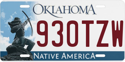 OK license plate 930TZW